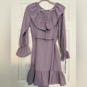 Emma & Michele Purple Long Sleeve Dress